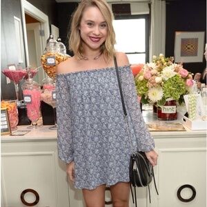 FOR LOVE and LEMONS Precioso Multicolored Floral Print Off Shoulder Mini Dress